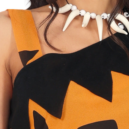 Vestito da cavernicolo nero arancione da donna