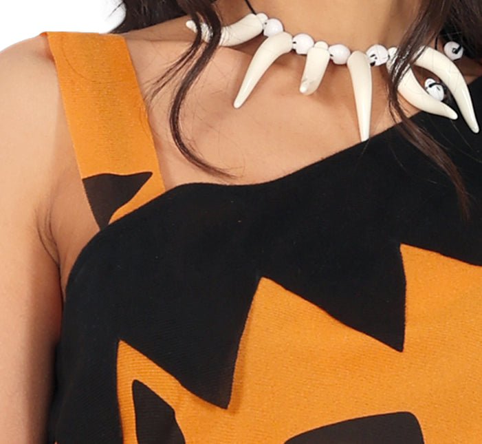 Vestito da cavernicolo nero arancione da donna