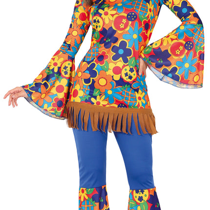 Costume floreale da donna Hippie 60S 3 pezzi
