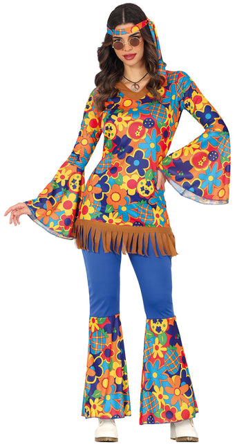 Costume floreale da donna Hippie 60S 3 pezzi