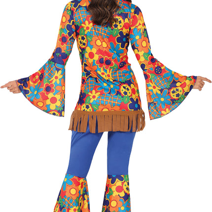 Costume floreale da donna Hippie 60S 3 pezzi