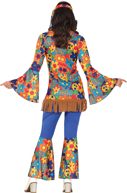 Costume floreale da donna Hippie 60S 3 pezzi