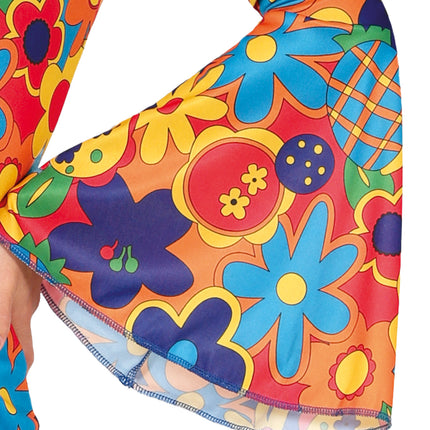 Costume floreale da donna Hippie 60S 3 pezzi