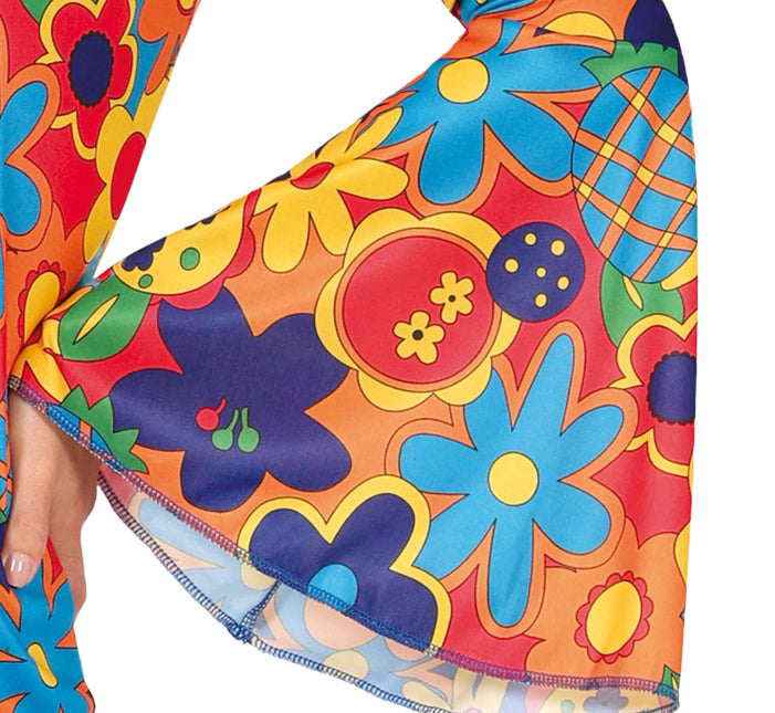 Costume floreale da donna Hippie 60S 3 pezzi