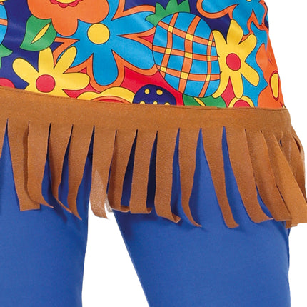 Costume floreale da donna Hippie 60S 3 pezzi