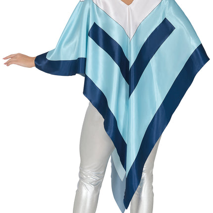 Disco 70S Poncho Blu Donna