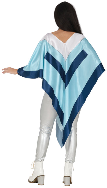 Disco 70S Poncho Blu Donna