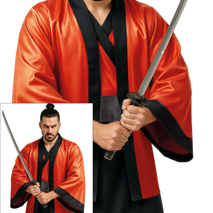 Kimono rosso nero da uomo 3 pezzi