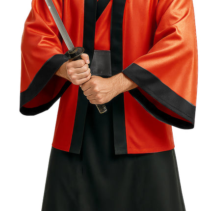 Kimono rosso nero da uomo 3 pezzi