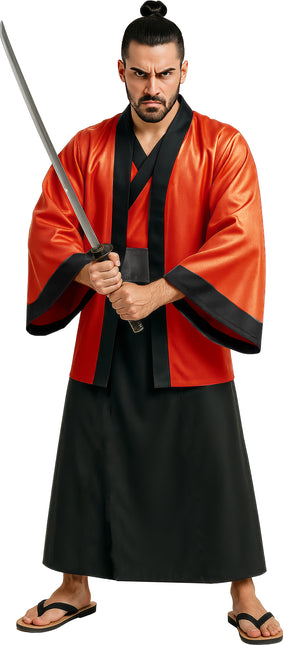 Kimono rosso nero da uomo 3 pezzi