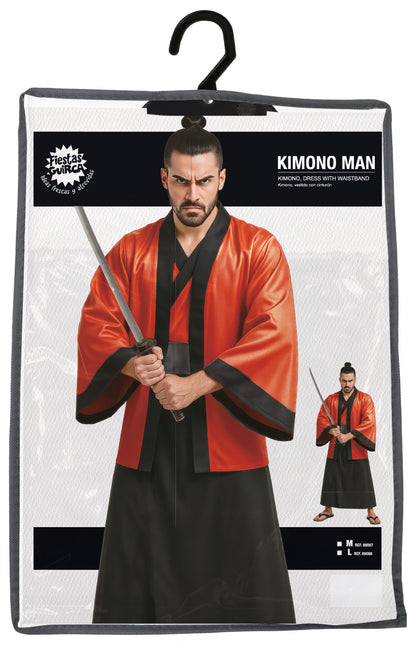 Kimono rosso nero da uomo 3 pezzi