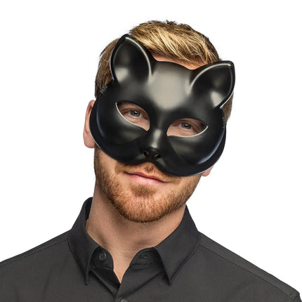 Semimaschera Kitty nera