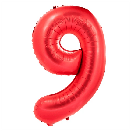 9 Jaar Cijfer Ballon Rood 1m van VDV Benefit koop je bij Partywinkel