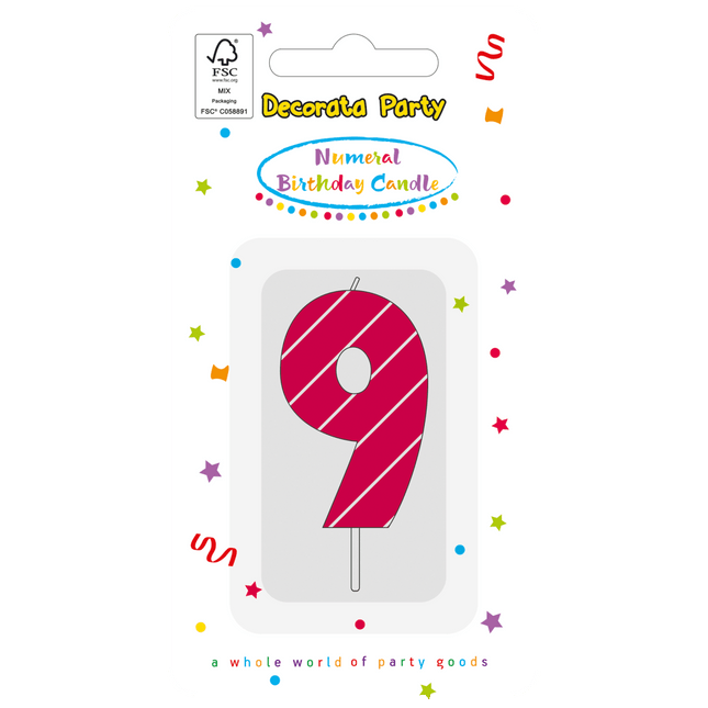 9 Jaar Kaars Roze van Procos koop je bij Partywinkel