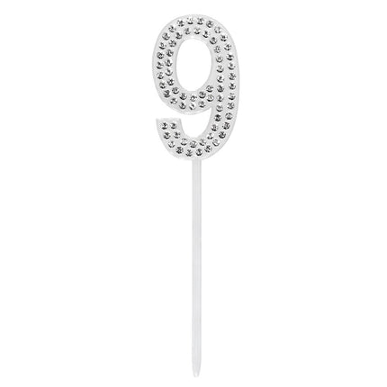 9 Jaar Taarttopper Diamant 10,5cm van Boland koop je bij Partywinkel