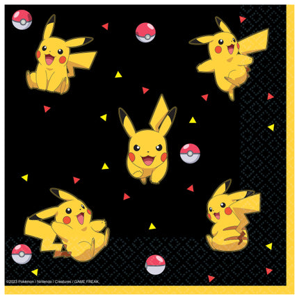 Tovaglioli Pokemon Nero Giallo 33cm 16pz