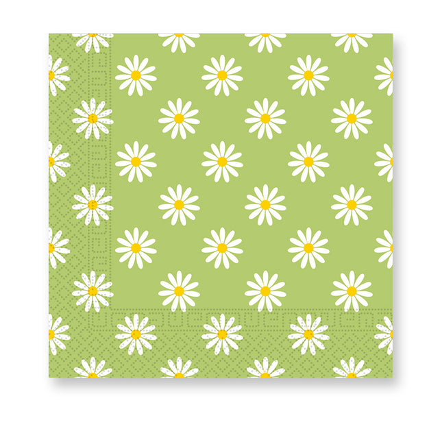 tovaglioli di carta a 3 veli 33X33Cm/Disegni pasquali Tovaglioli di carta a tre veli 33X33Cm Margherite verdi lucide 20 pz