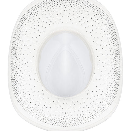 Cappello da cowboy con strass Bianco
