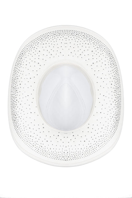 Cappello da cowboy con strass Bianco