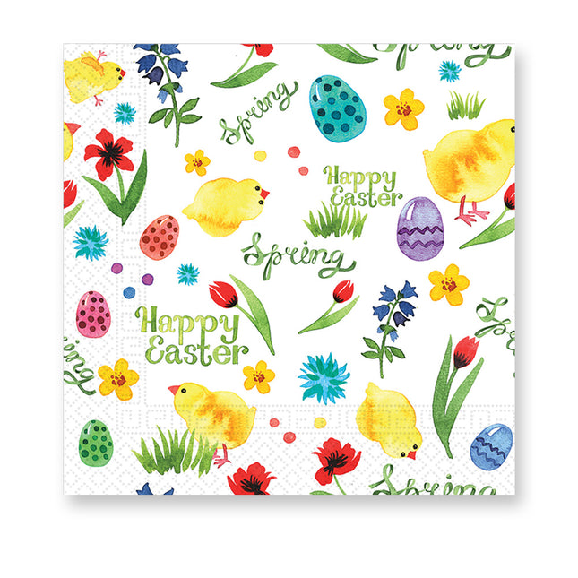 Tovaglioli di Pasqua bianchi Happy Easter 33cm 20pz