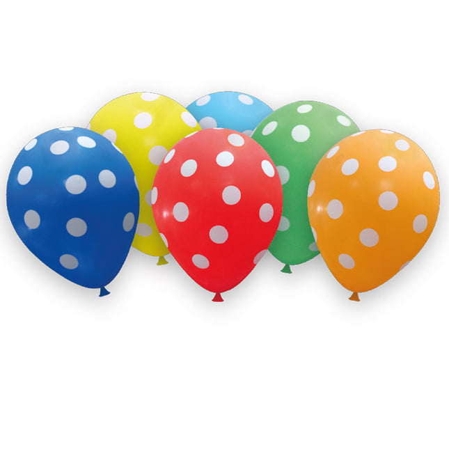 Palloncini colorati a pois vuoti 6 pezzi