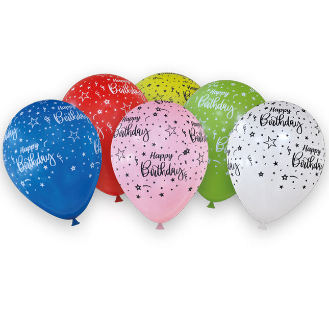Palloncini di buon compleanno colorati 6 pezzi