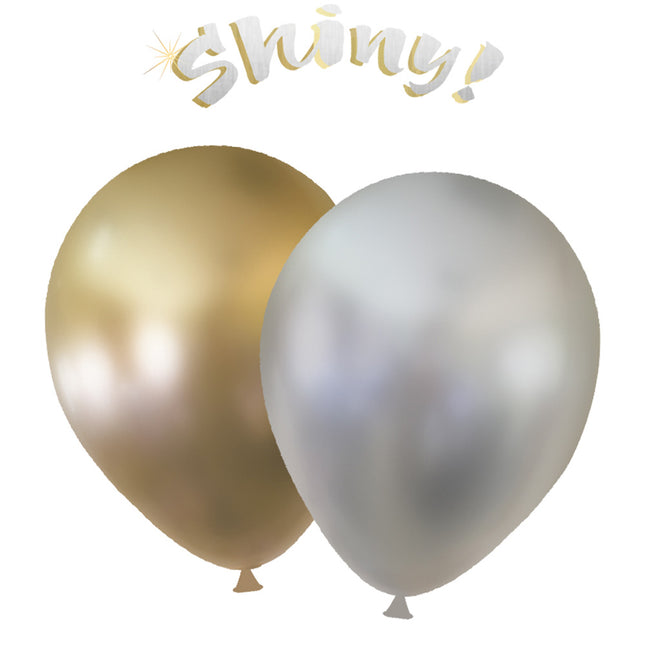 Palloncini Party Essentials oro e argento molto brillanti 6St