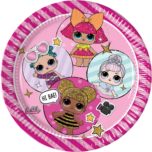 L.O.L. Glitterati Fsc Piatti di Carta Next Generation Grandi 23Cm 8St