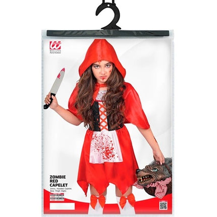 Abito di Halloween rosso da bambino: zombie Cappuccetto Rosso