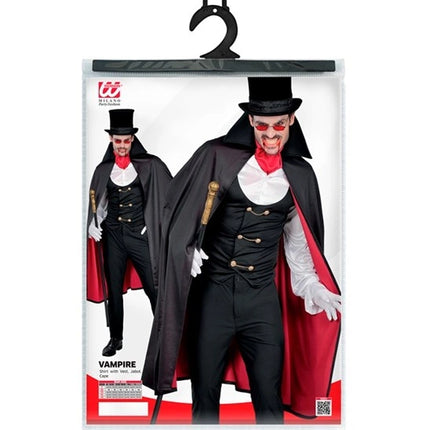 Costume di Halloween da vampiro rosso e nero, 4 pezzi