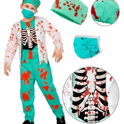 Costume di Halloween per bambini: dottore zombie insanguinato