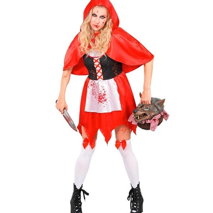 Abito da Halloween rosso da donna: Zombie Cappuccetto Rosso