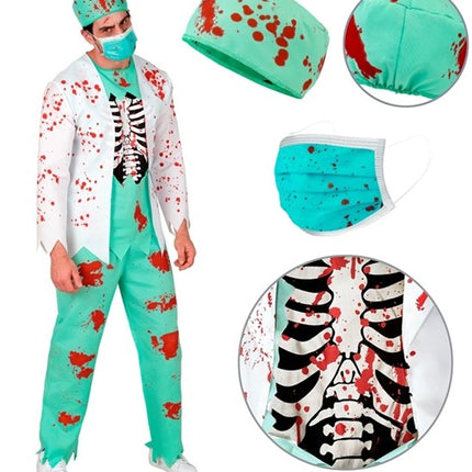 Costume di Halloween da uomo: medico zombie insanguinato