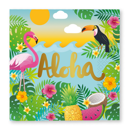 Tovaglioli Hawaii Aloha 33 cm, 20 pezzi