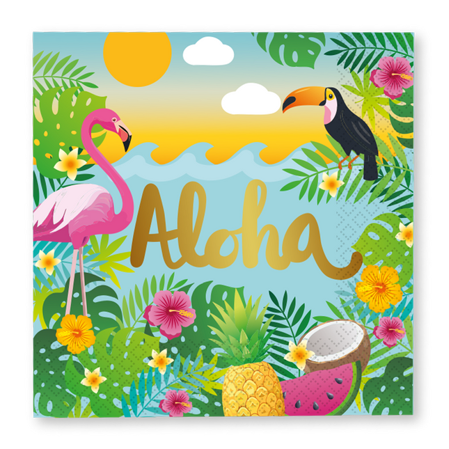 Tovaglioli Hawaii Aloha 33 cm, 20 pezzi