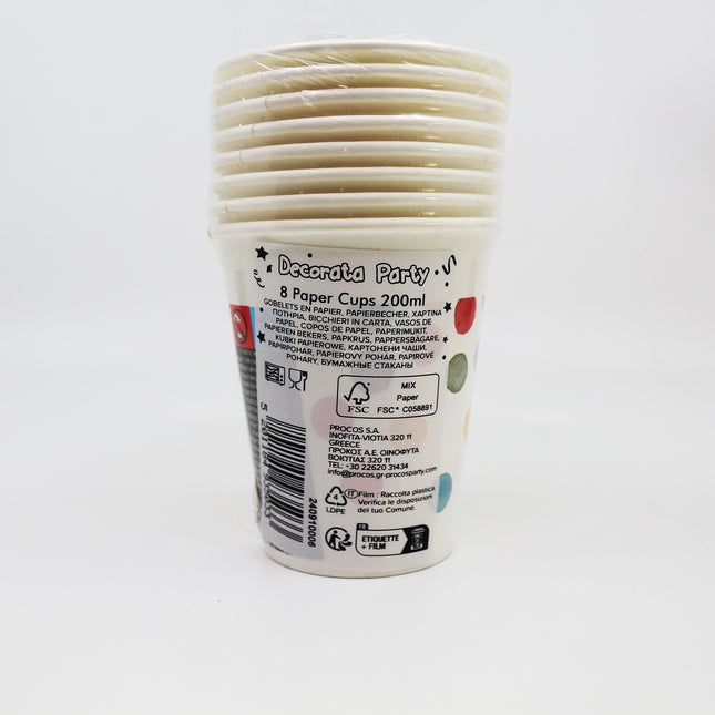 Tazze di vernice a pois 200ml 8pz