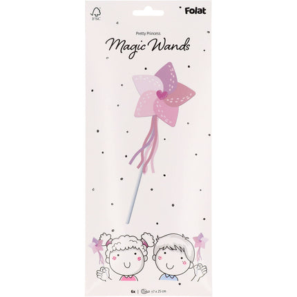 Bacchetta magica rosa 26 cm 6 pezzi