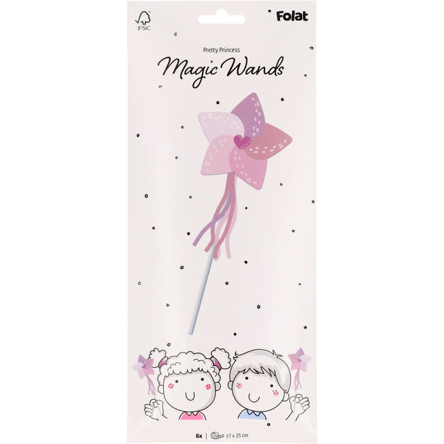 Bacchetta magica rosa 26 cm 6 pezzi