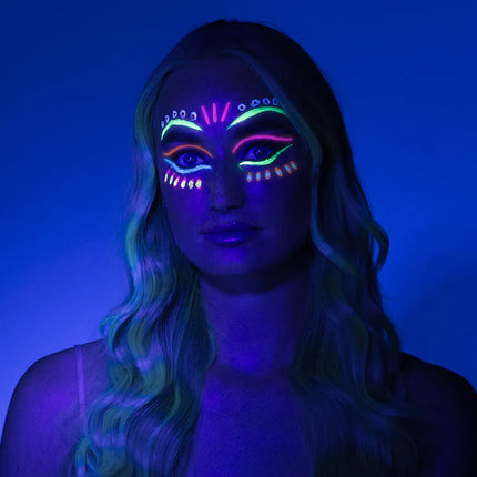 Kit trucco UV neon (trucco a base d'acqua, applicatore)