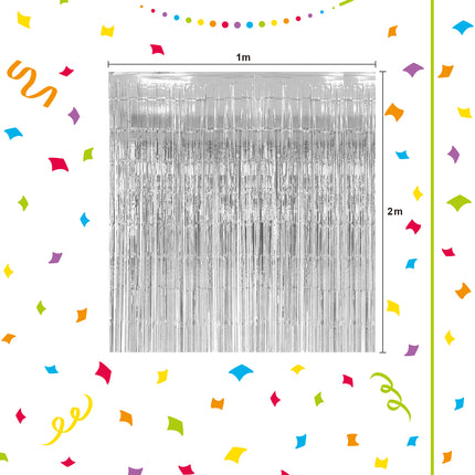 Party Essentials Tende d'argento 1X2M 1St