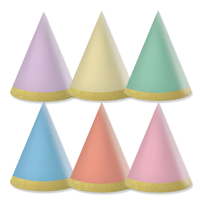 Mini cappelli Party Essentials Fsc Unicolor in colori pastello 6St