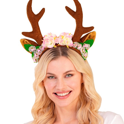 Cerchietto per capelli con renna marrone