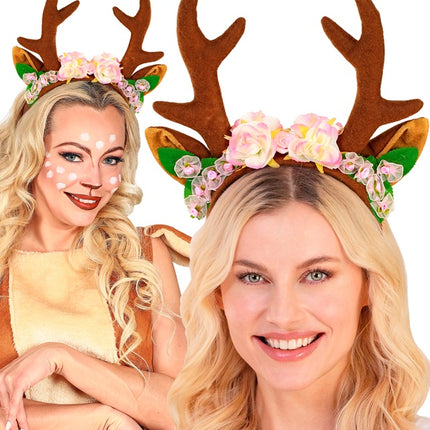 Cerchietto per capelli con renna marrone
