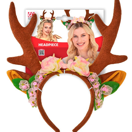 Cerchietto per capelli con renna marrone