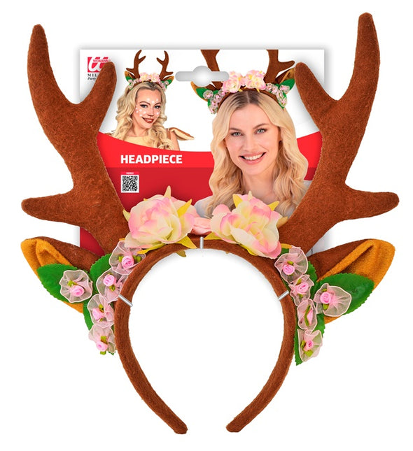 Cerchietto per capelli con renna marrone
