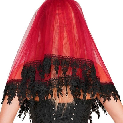 Velo di Halloween rosso e nero