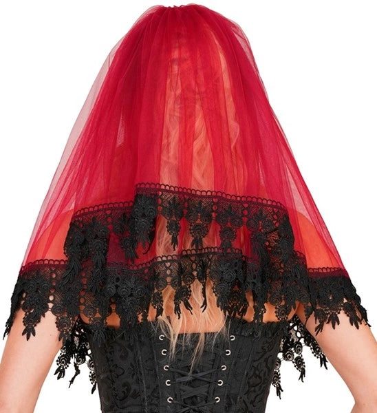 Velo di Halloween rosso e nero