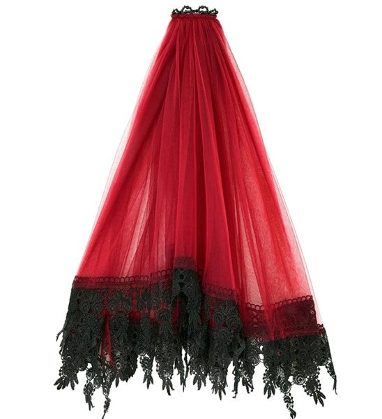 Velo di Halloween rosso e nero