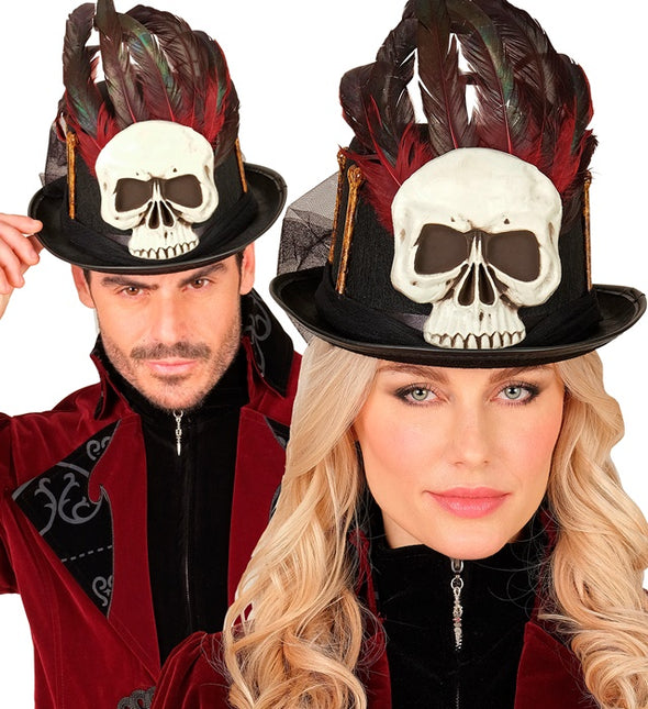 Cappello di Halloween alto Voodoo e ossa