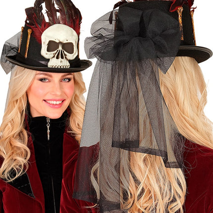 Cappello di Halloween alto Voodoo e ossa